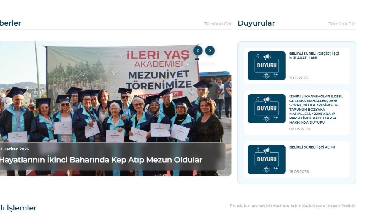 Karabağlar Belediyesi’nin yeni web sitesi hizmete açıldı