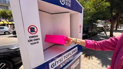 Konaklıların eski giysileri çöpe değil geri dönüşüme gidiyor
