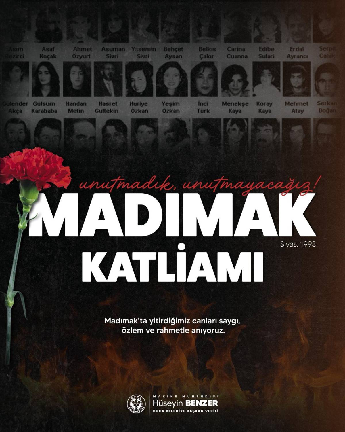 Başkan Vekili Benzer’den Madımak mesajı
